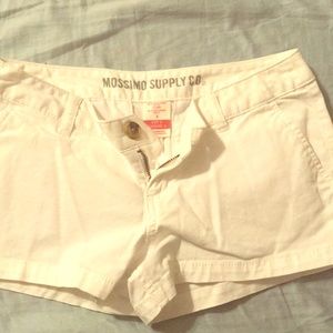 White low rise shorts